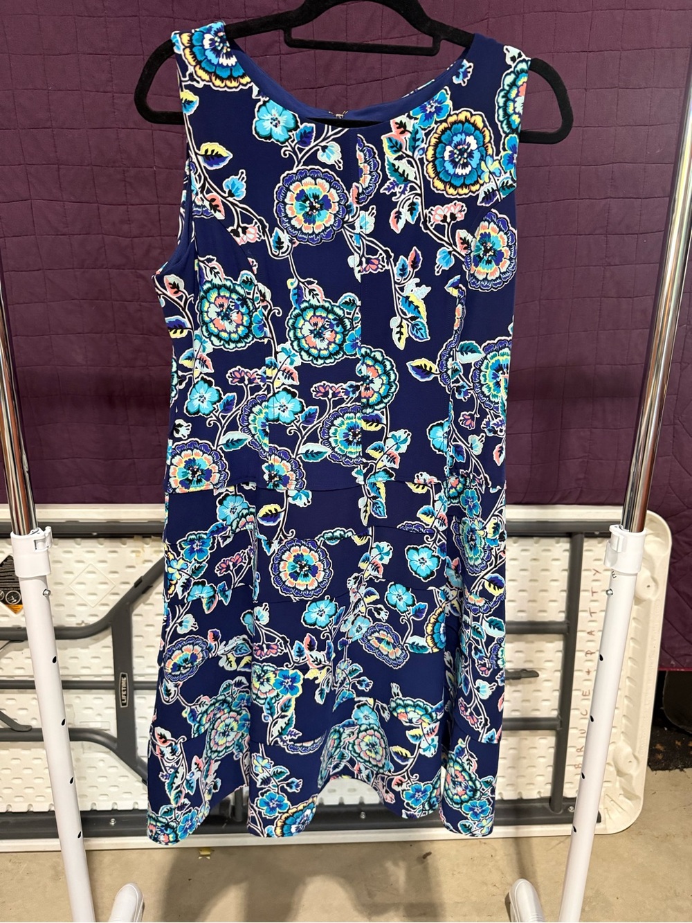 Tommy Hilfiger Navy Floral A-Line Knee Length Dress